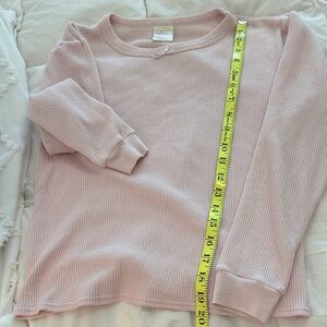 Highland Outfitters Light Pink Thermal Knit Top Medium